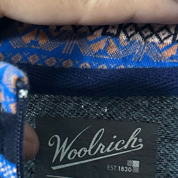 Woolrich Half Zip Sweater with Nordic Pattern 100% Cotton X-Large - Picture 11 of 11